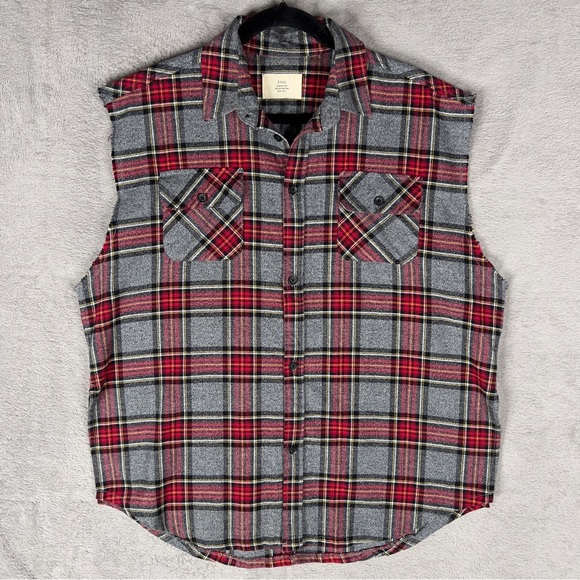 Fear of God Other - Fear Of God‎ FOG Collection Two Sleeveless Flannel Button Up Shirt Men's Small